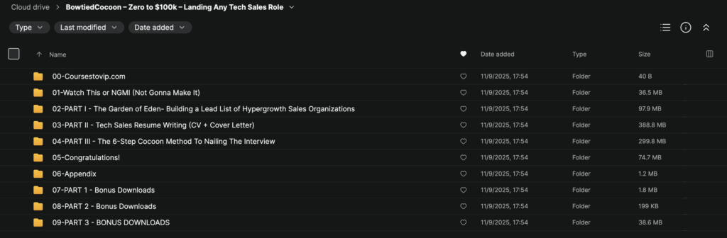 BowtiedCocoon – Zero to $100k Landing Any Tech Sales Role