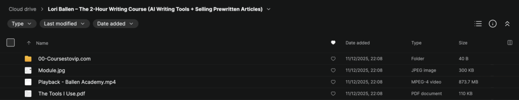 Lori Ballen – The 2-Hour Writing Course (AI Writing Tools + Selling Prewritten Articles)