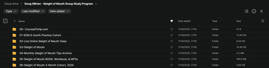 Doug O’Brien – Sleight of Mouth Group Study Program