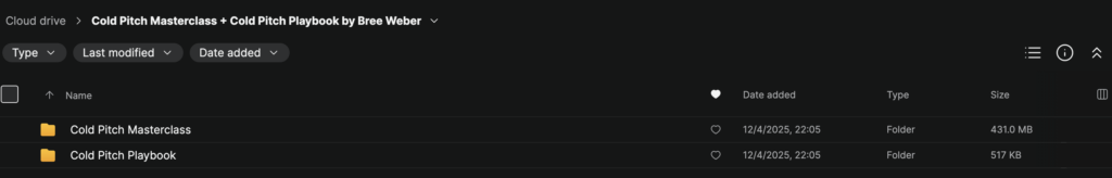 Bree Weber – Cold Pitch Masterclass + Cold Pitch Playbook