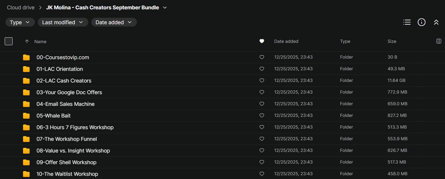 JK Molina – Cash Creators September Bundle